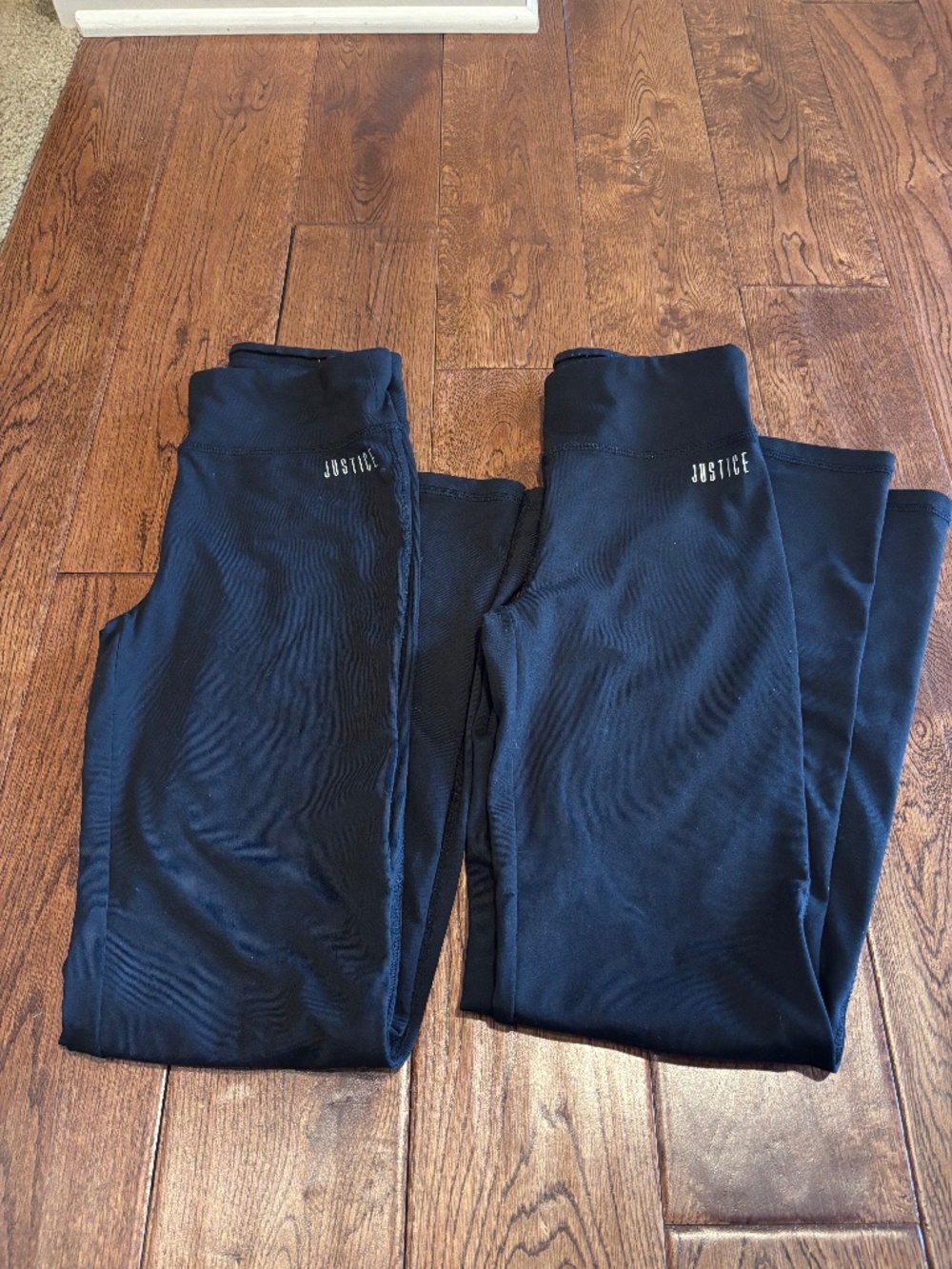 2 justice girls size 10 black flare leggings